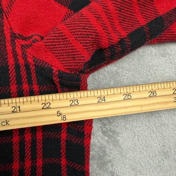 GAP Flannel Shirt Mens Large Red Black Plaid Excellent Standard Fit Button Down - Picture 6 of 7
